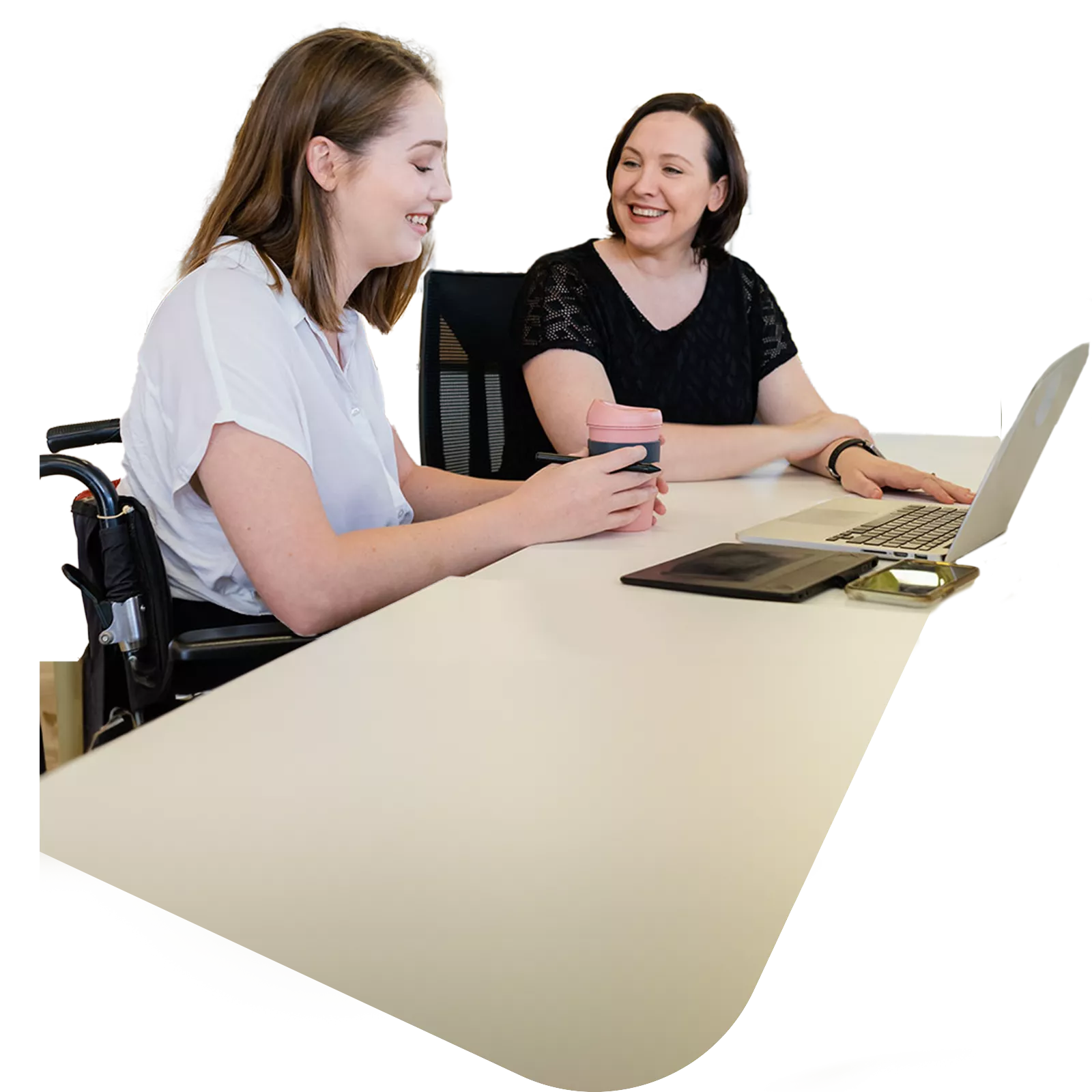 Woman using an accessible website