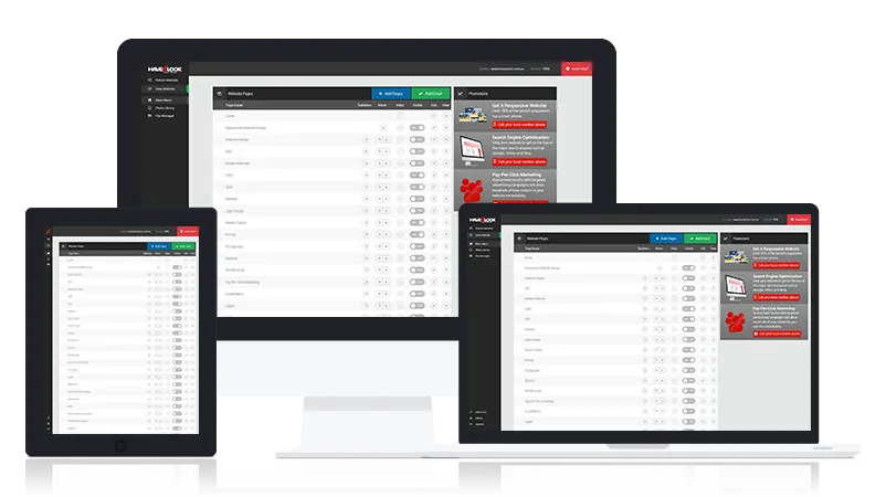CMS page list with features